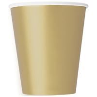 Gold Solid 9oz Paper Cups 8ct