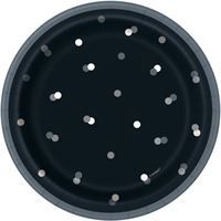 8 Glitz Black and Silver 7" Plates