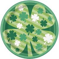 Lucky Clover St Patrick's Day Round 7" Dessert Plates  8ct