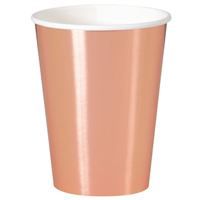 Rose Gold Foil 14.5oz Paper Cups 8ct - Foil Board