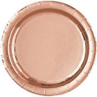 Rose Gold Foil Round 7" Dessert Plates  8ct - Foil Board