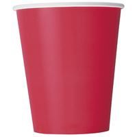 Ruby Red Solid 9oz Paper Cups 8ct