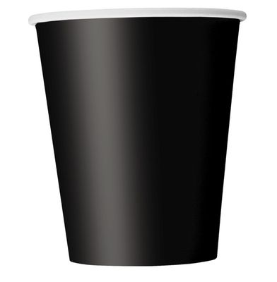 Midnight Black Solid 9oz Paper Cups 8ct