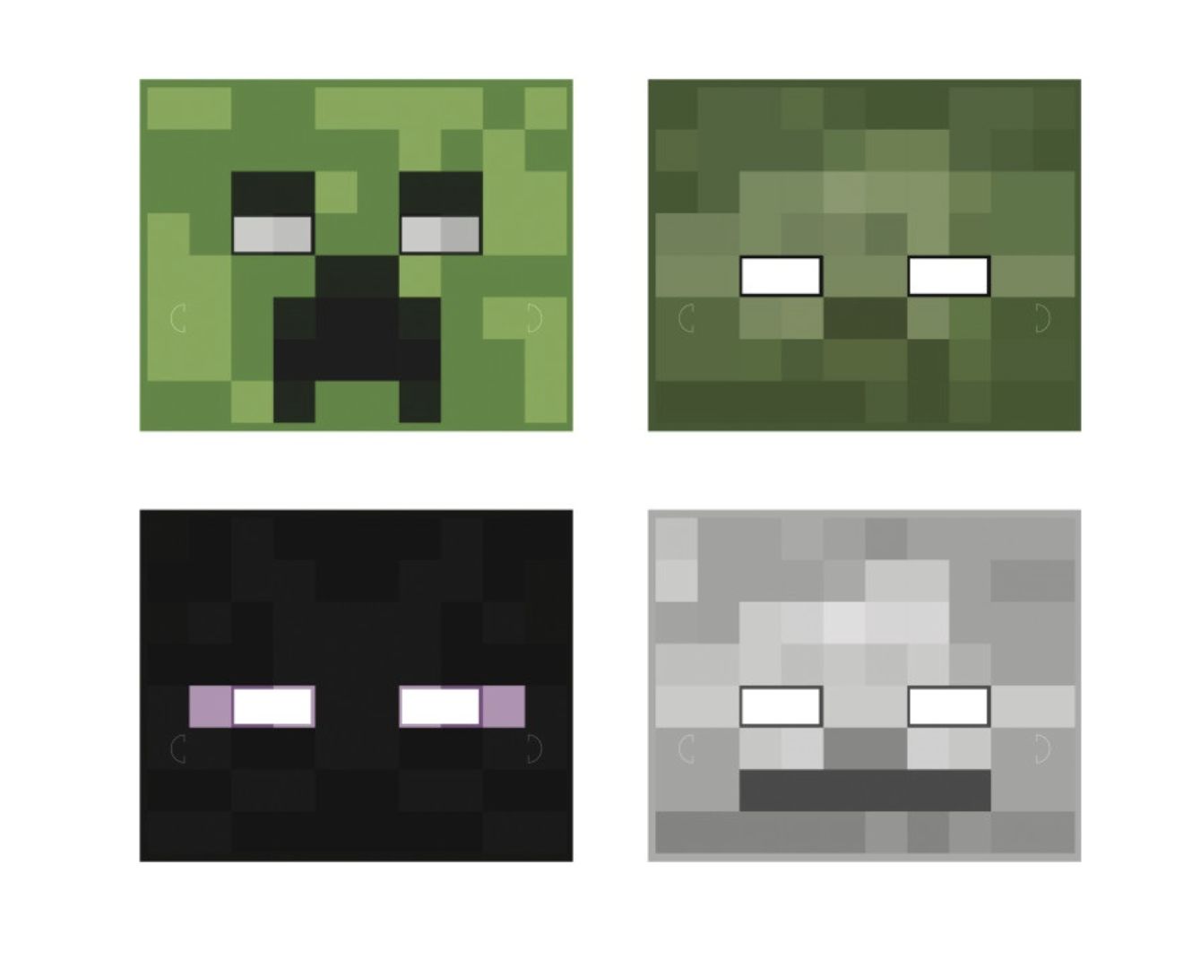 Minecraft Paper Masks 8ct
