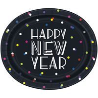 8 NEON DOTS NY 12" OVAL PLT