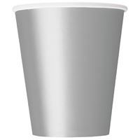 Silver Solid 9oz Paper Cups 8ct