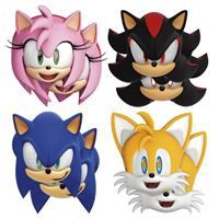 Sonic the Hedgehog Assorted Paper Party Masks 8ct