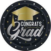 8 STARS &amp; CAPS GRAD 9" PLT