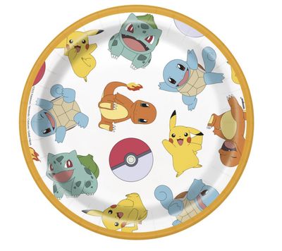 Pokémon Round 7" Dessert Plates 8ct
