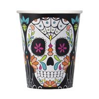 Skull Day of the Dead 9oz Paper Cups 8ct
