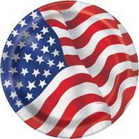 8 USA FLAG 9" PLT