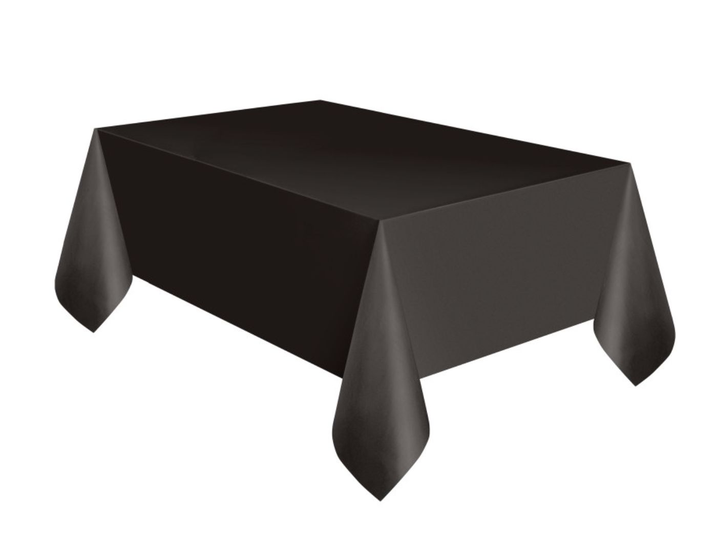 Midnight Black Solid Rectangular Plastic Table Cover  54" x 108"