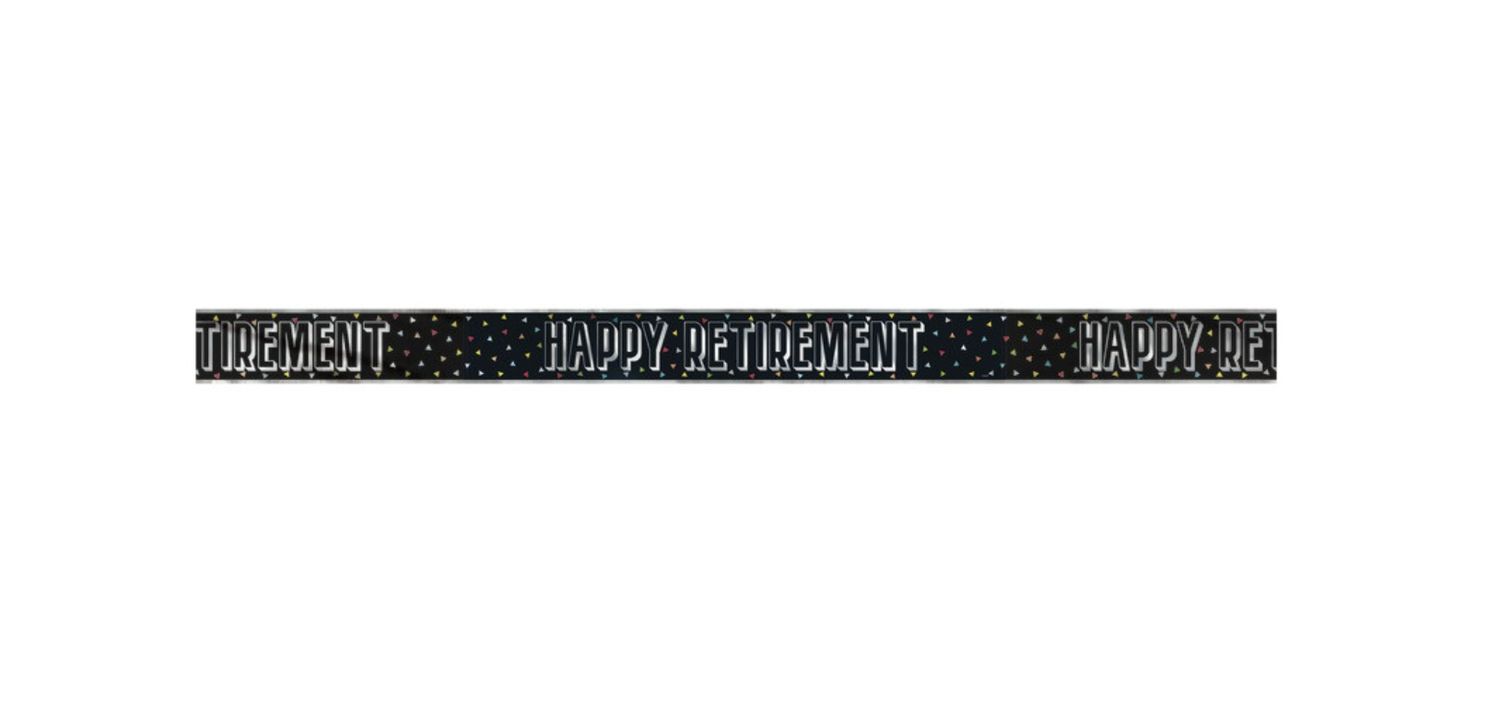 Black "Happy Retirement" Banner 12ft