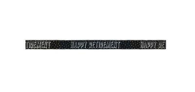 Black "Happy Retirement" Banner 12ft