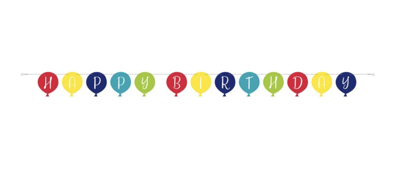 Balloon Party Birthday Shaped Banner 9 ft