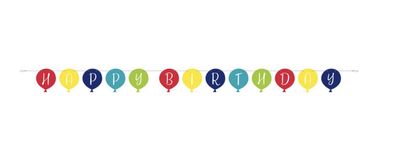 Balloon Party Birthday Shaped Banner 9 ft
