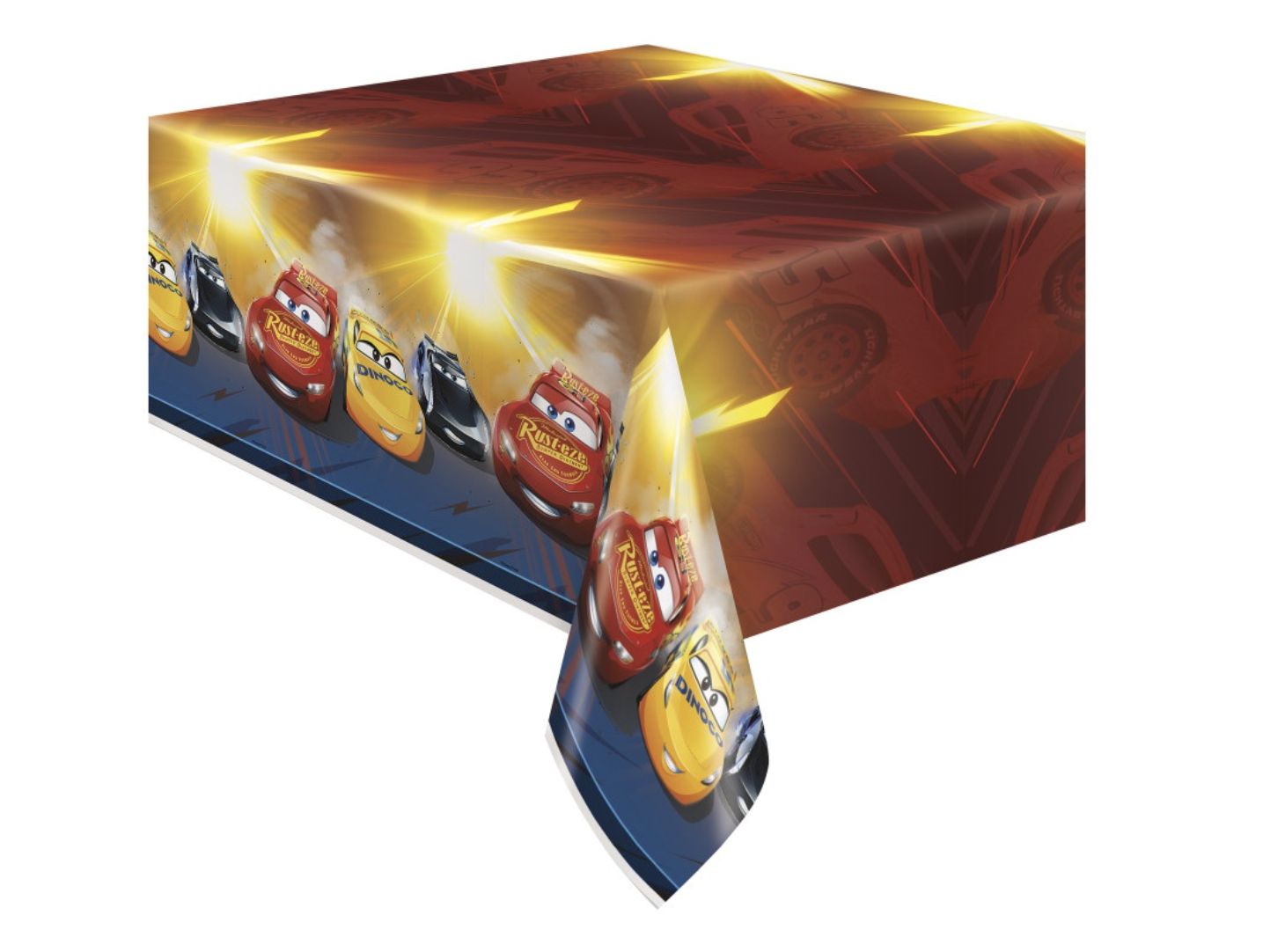 Disney Cars 3 Movie Rectangular Plastic Table Cover  54" x 84"