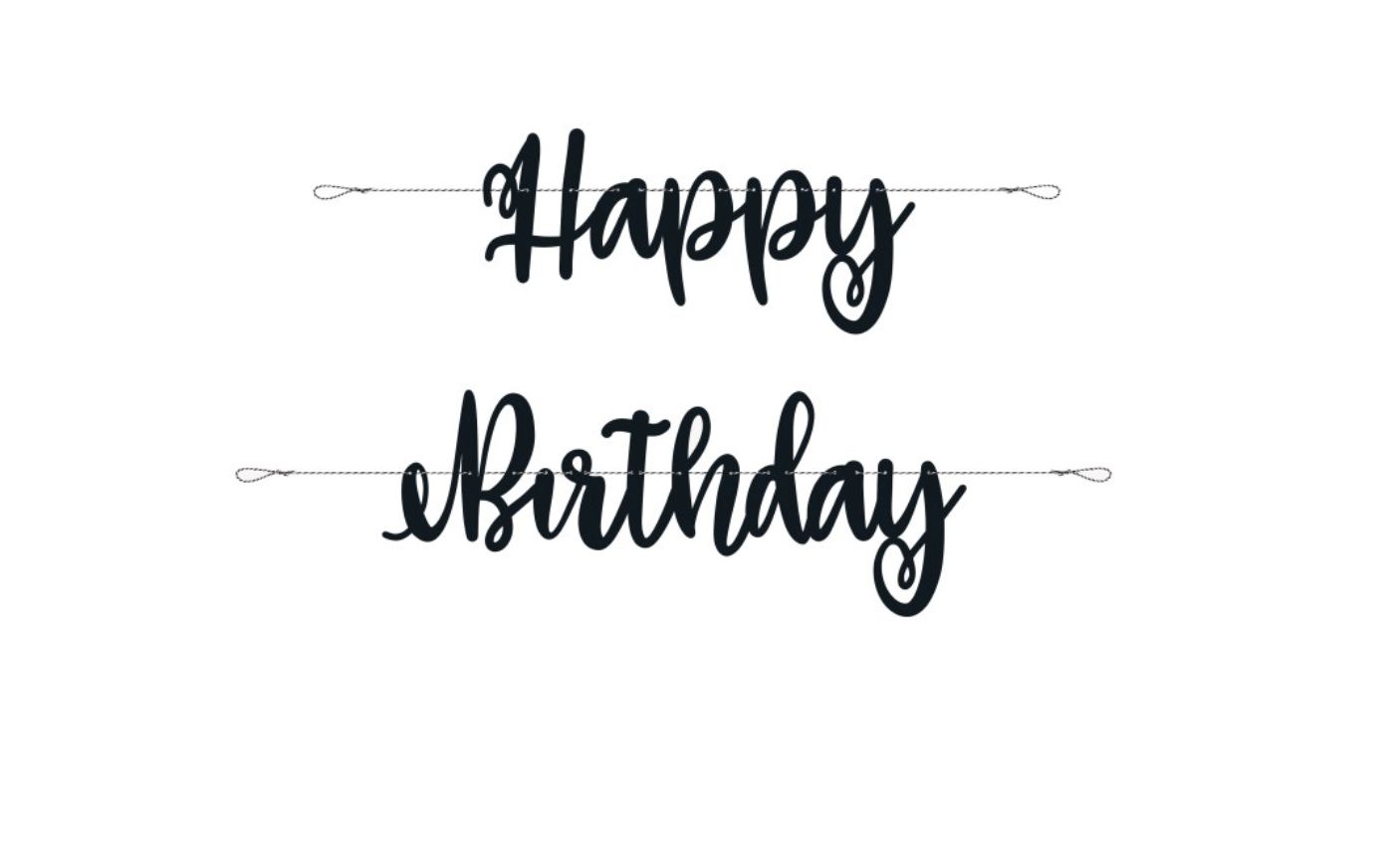 Black Script "Happy Birthday" Banner 7ft