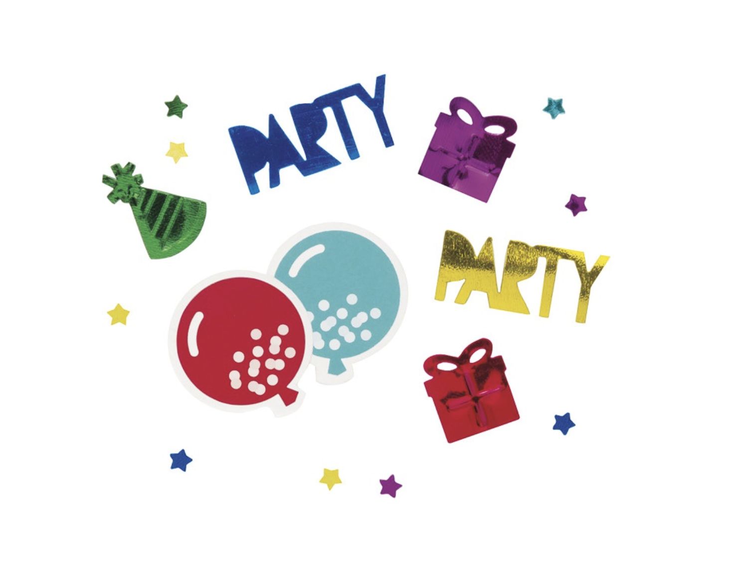 Colorful Party Shapes Birthday Foil Confetti