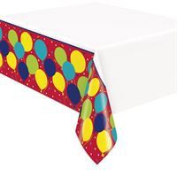 Balloon Party Birthday Rectangular Plastic Table Cover  54" x 84"