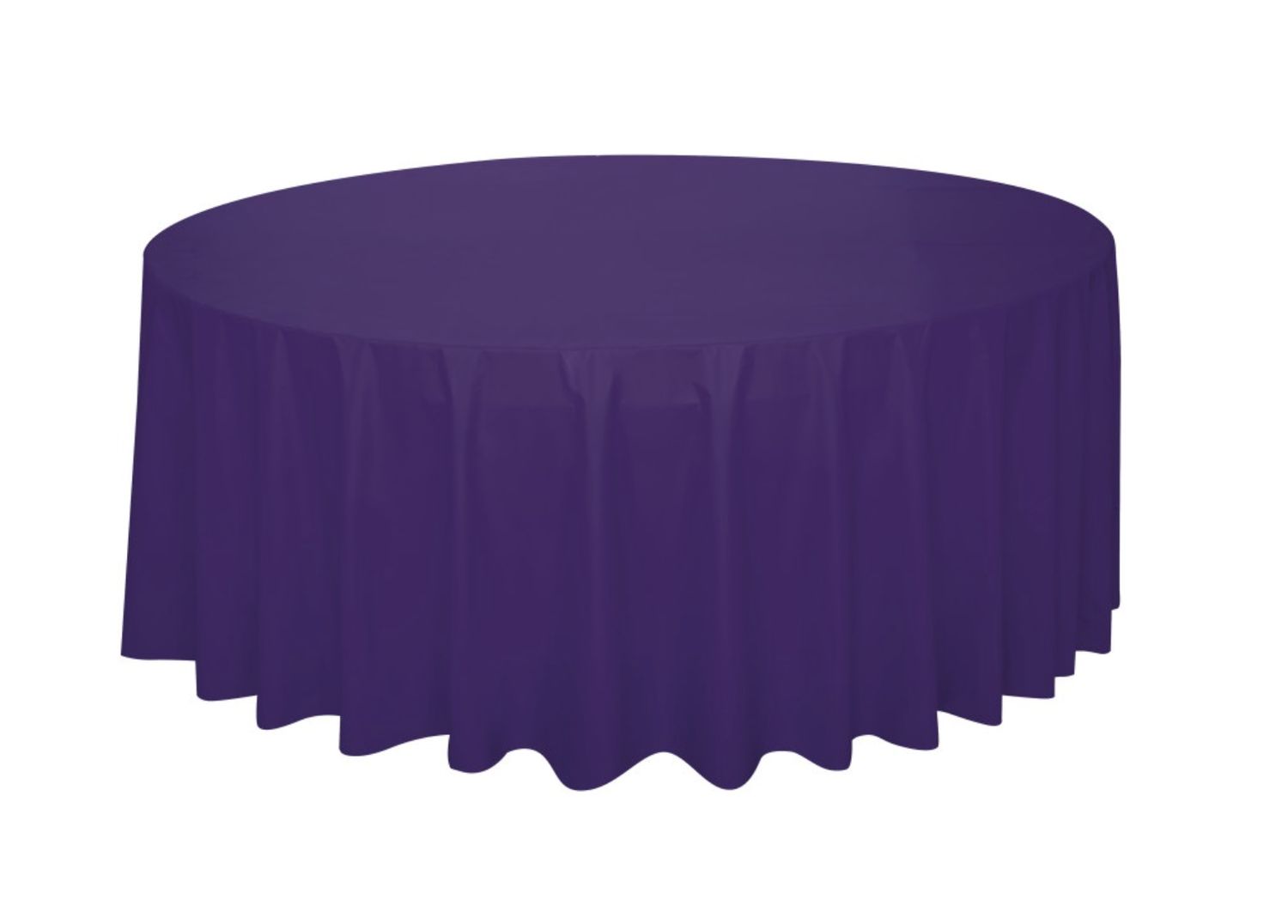 Deep Purple Solid Round Plastic Table Cover 84"