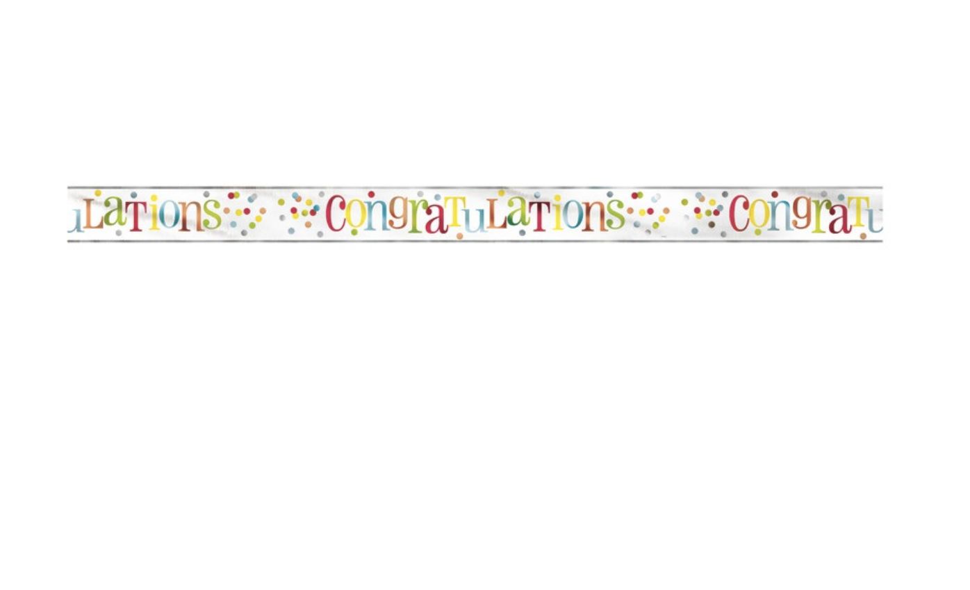 Colorful "Congratulations" Foil Banner 12ft