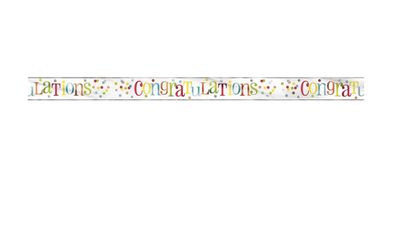 Colorful "Congratulations" Foil Banner 12ft