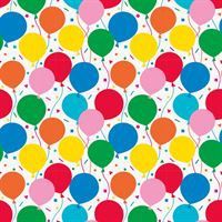 Colorful Balloons Gift Wrap 30" x 5 ft