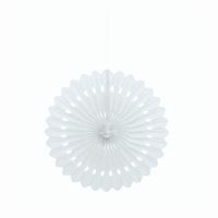 White Solid 16" Tissue Paper Fan
