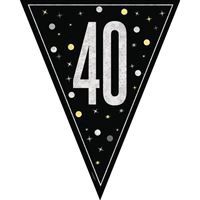 GLITZ 40 Black Flag Banner 9 ft Prismatic Plastic