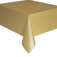 Gold Solid Rectangular Plastic Table Cover  54" x 108"