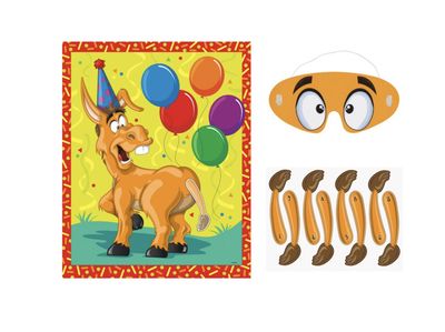 Festive Pin the Tail on the Donkey Game