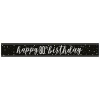 GLITZ Black 80 Prism Foil Banner 9 ft