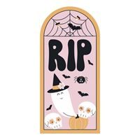 Groovy Halloween "RIP" Tombstone Wall Poster  84" x 39"