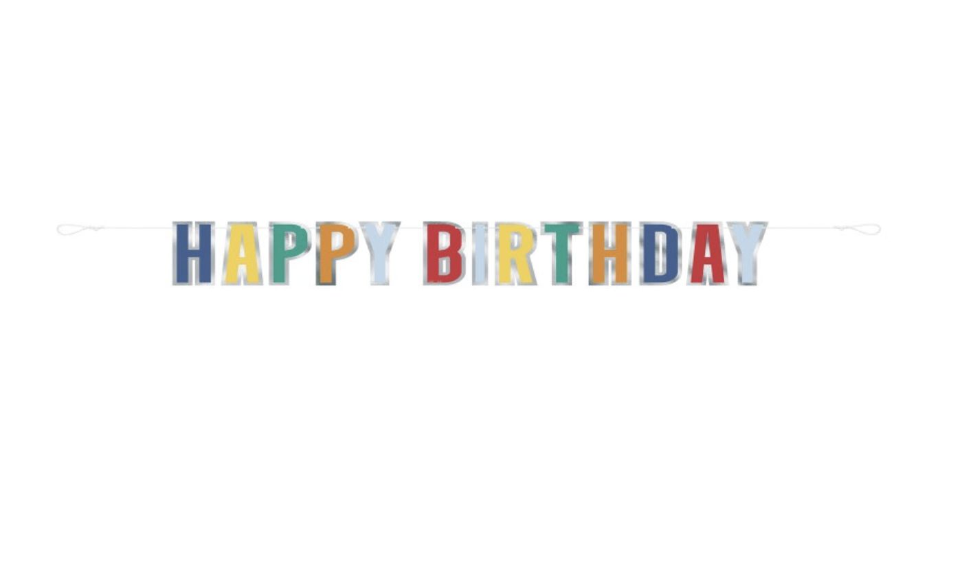 Happy Birthday Dots "Happy Birthday" Letter Banner  7.25 ft  - Foil Stamping