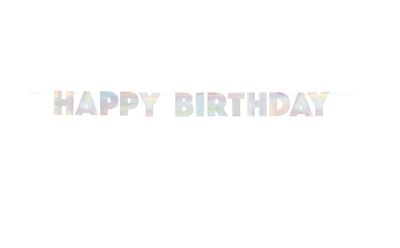 Iridescent Foil Happy Birthday Banner 7.25 ft