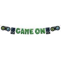 Gamer Birthday "Game On" Mini Foil Letter Balloon and Cutouts Banner Kit