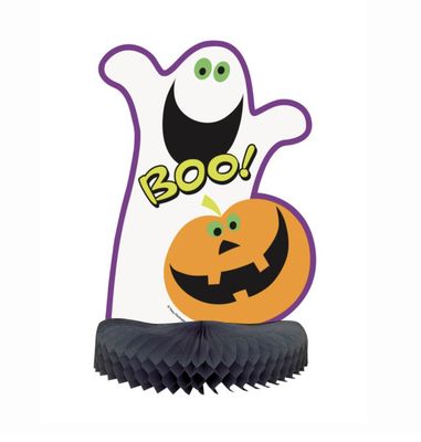 Pumpkin Boo Honeycomb Centerpiece 14"