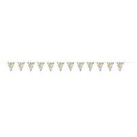 Rainbow Spots Birthday Plastic Flag Banner 12 ft