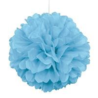 Powder Blue Solid 16" Hanging Tissue Pom Pom