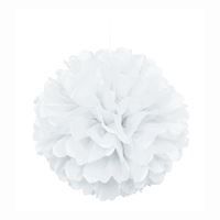 White Solid 16" Hanging Tissue Pom Pom