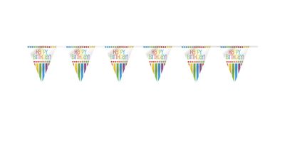 Rainbow Birthday Flag Banner 12ft
