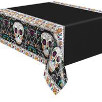 Skull Day of the Dead Rectangular Plastic Table Cover  54" x 84"