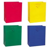Solid Primary Color Large Gift Bag Assortment