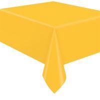 Sunflower Yellow Solid Rectangular Plastic Table Cover  54" x 108"