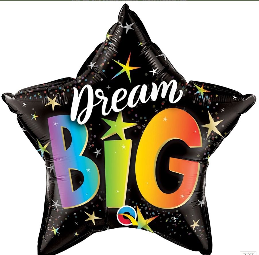 094 20" Dream Big Star Foil Balloon