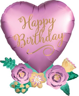 015 30" BIRTHDAY SATIN HEART SHP-FLT