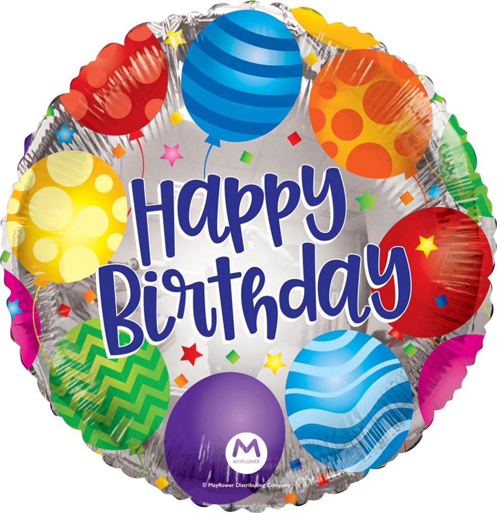 020 30" HAPPY BDAY BALLOONS JMB -PKG