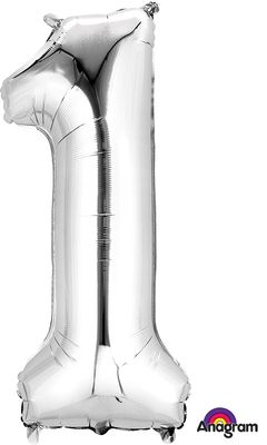34" NUMBER 1 SILVER - PKG