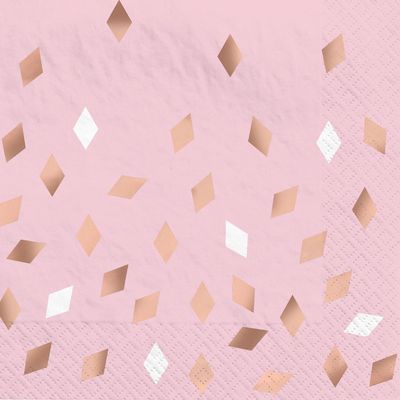 16Ct Blush Birthday Hot-Stamped Luncheon Napkin